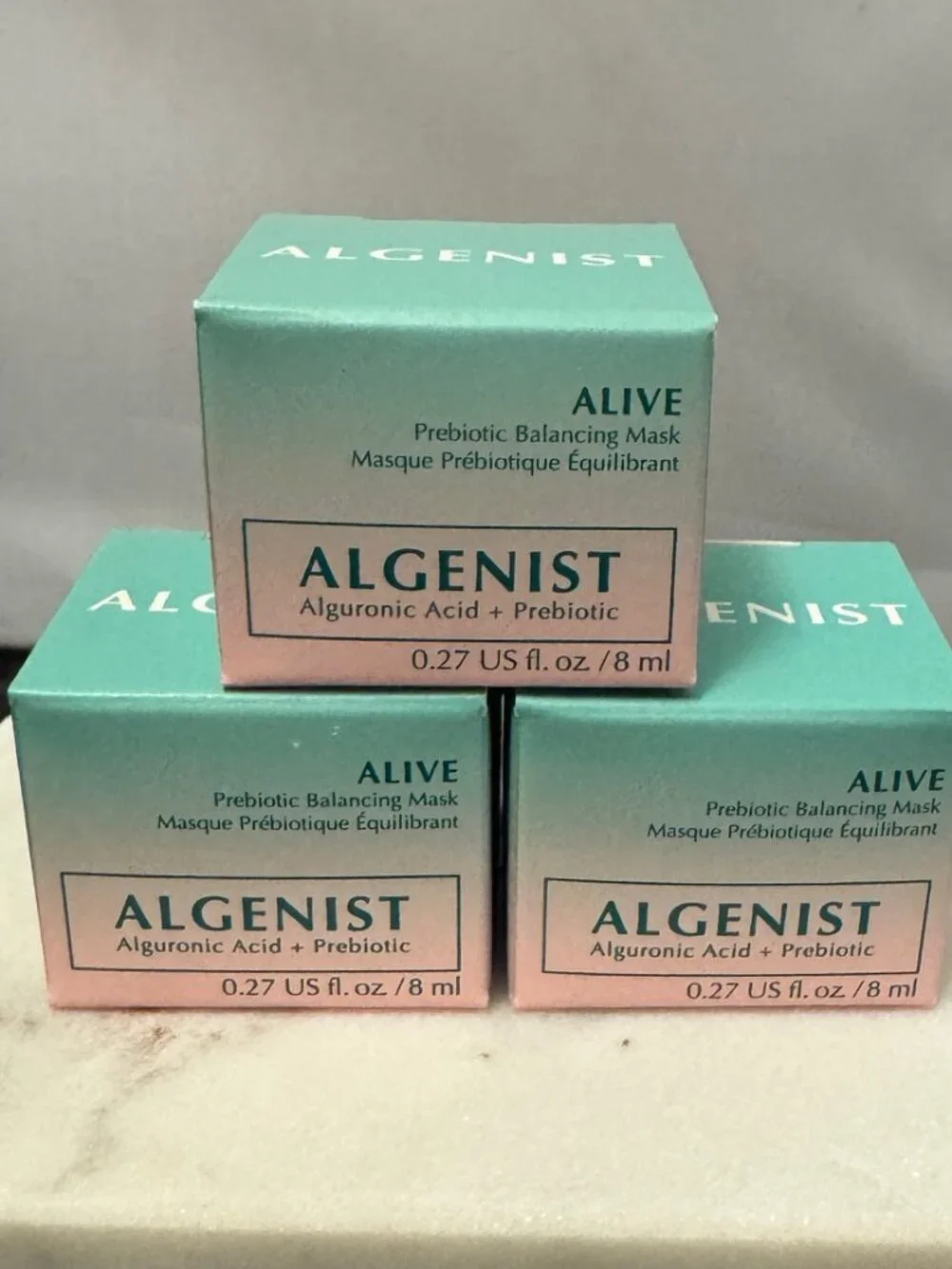 Set of 3  - New algenist alive prebiotic balancing mask